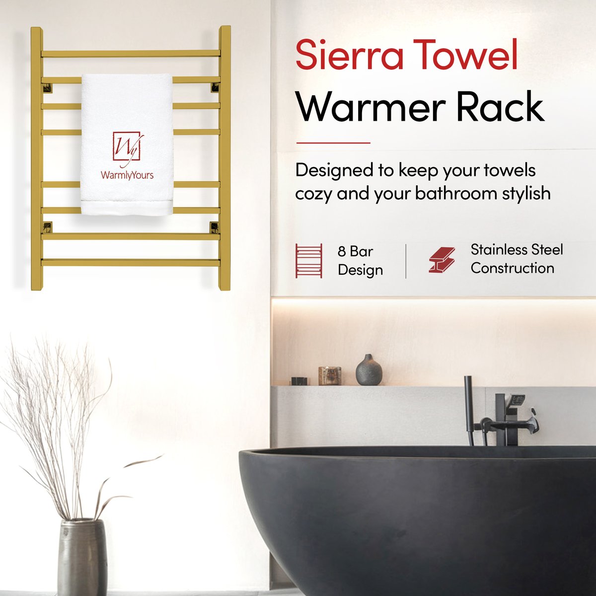 Towel Warmer Rack Sierra Gold