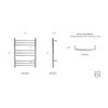 Towel Warmer Riviera Dimensions Illustration