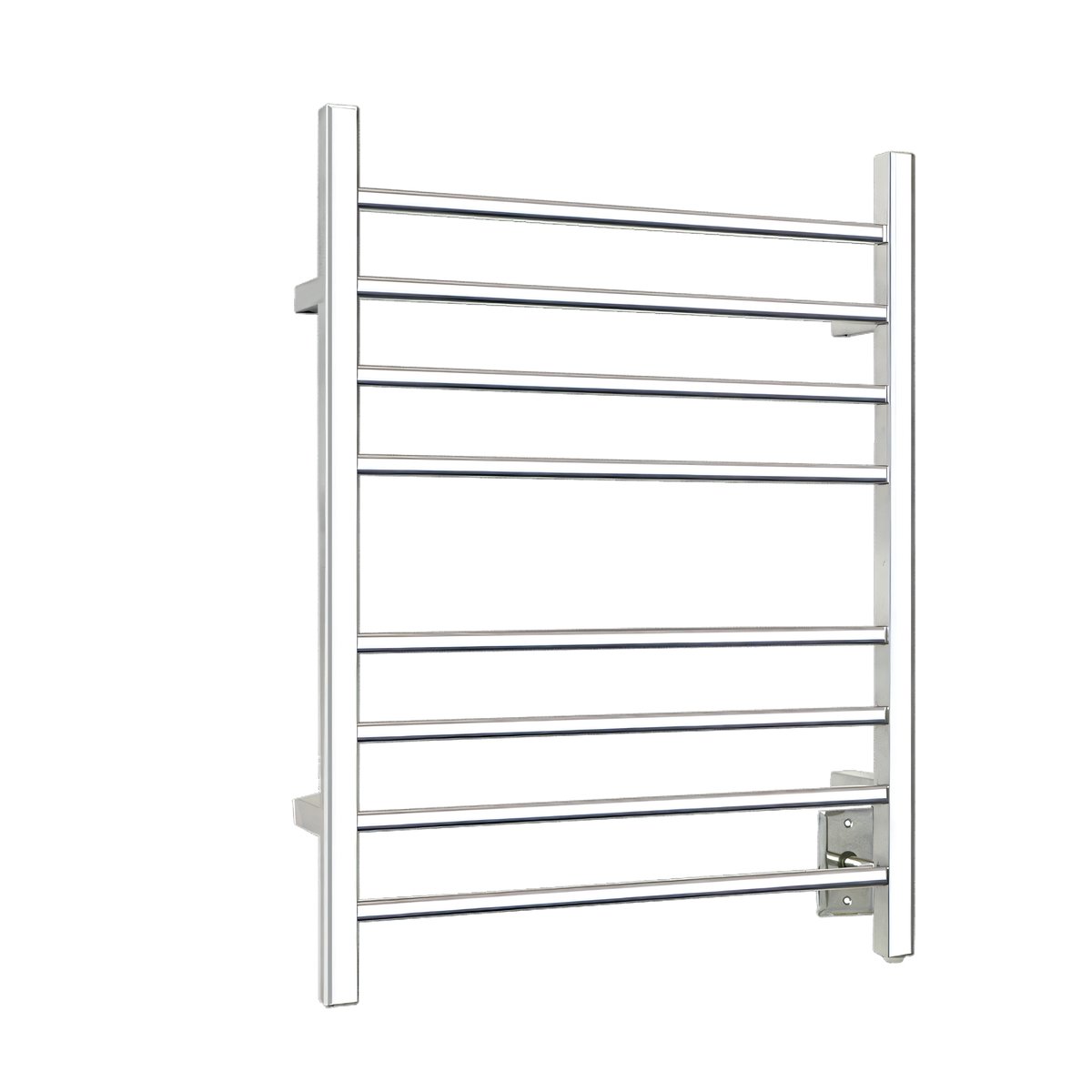 Towel Warmer Sierra Section Square 8-Bar Polished Stainless TW-SR-08PS-HW