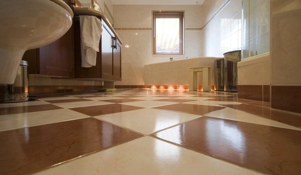 Checkered Tile Bathroom