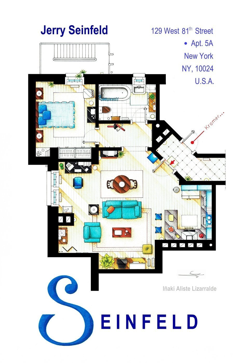 Tv Floorplans and More artwork for Seinfeld (DO NOT USE WITHOUT PROVIDING CREDIT)