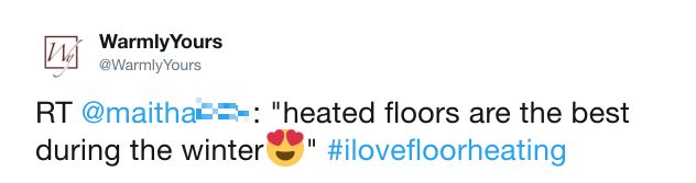 Twitter users show their love for heated floors