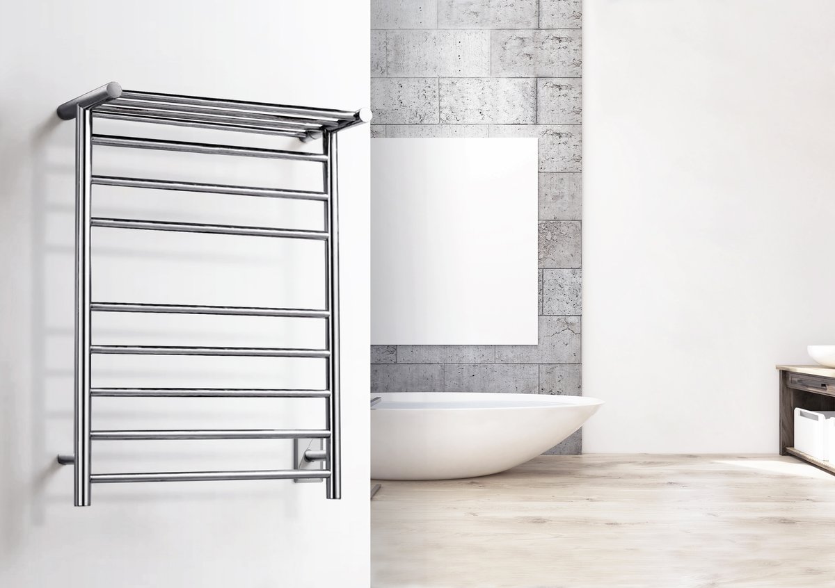 TWS1-HRN08BH - Huron Towel Warmer, Brushed, Hardwired, 8 bars