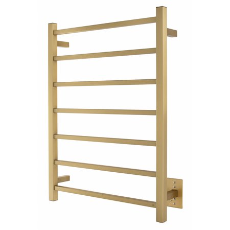 Tahoe 7 Towel Warmer, Brushed Gold, Hardwired, 7 bars