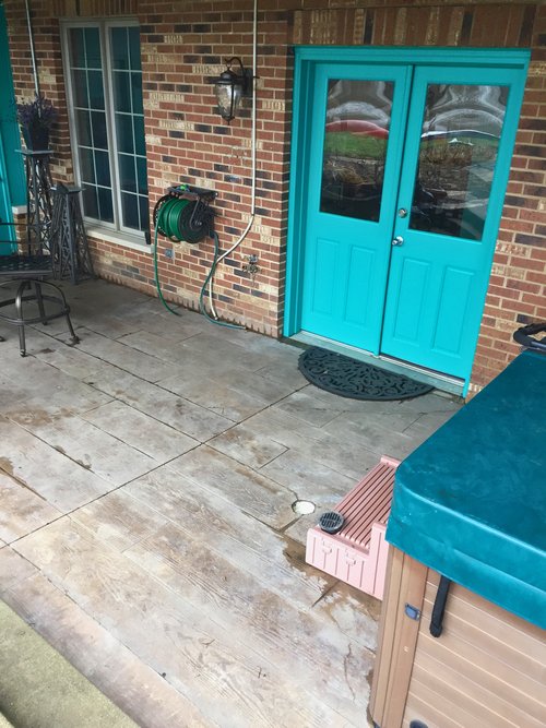 Post installation photos of heated concrete patio at Kildeer house near pool and spa (3)