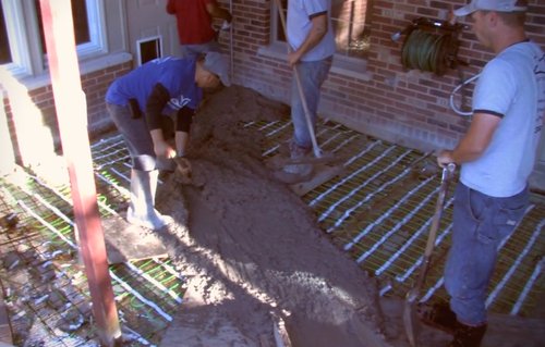 installation shots from heated patio concrete with snow melt kildeer house (2)