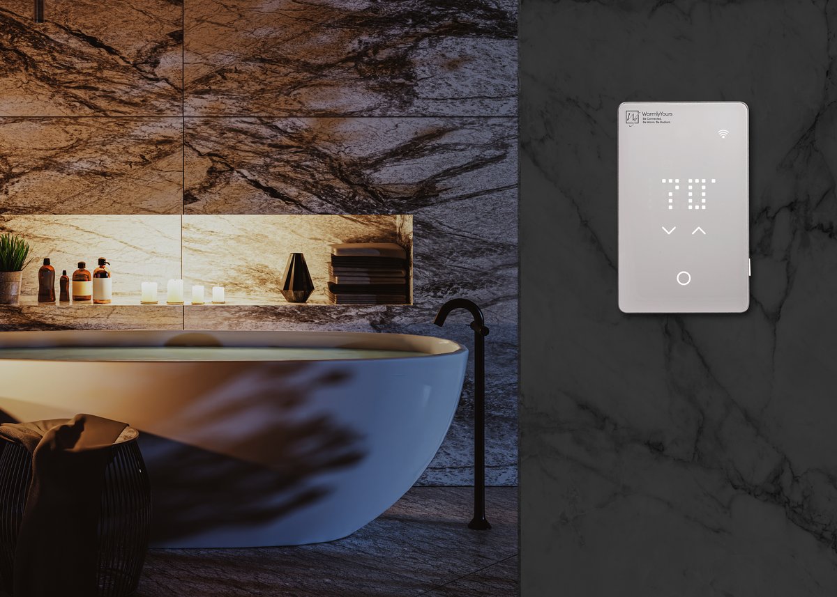 nJoy Wifi Thermostat Lifestyle Dark Room