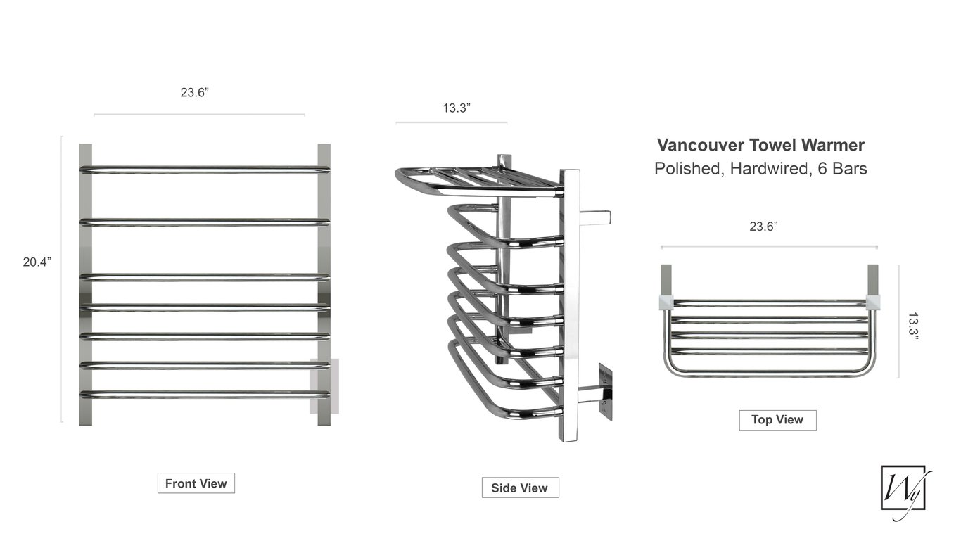 Vancouver towel warmer dimensions-im9775-070720