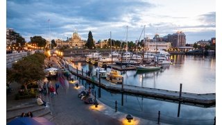 Victoria BC Inner Harbor Skyline at Dusk