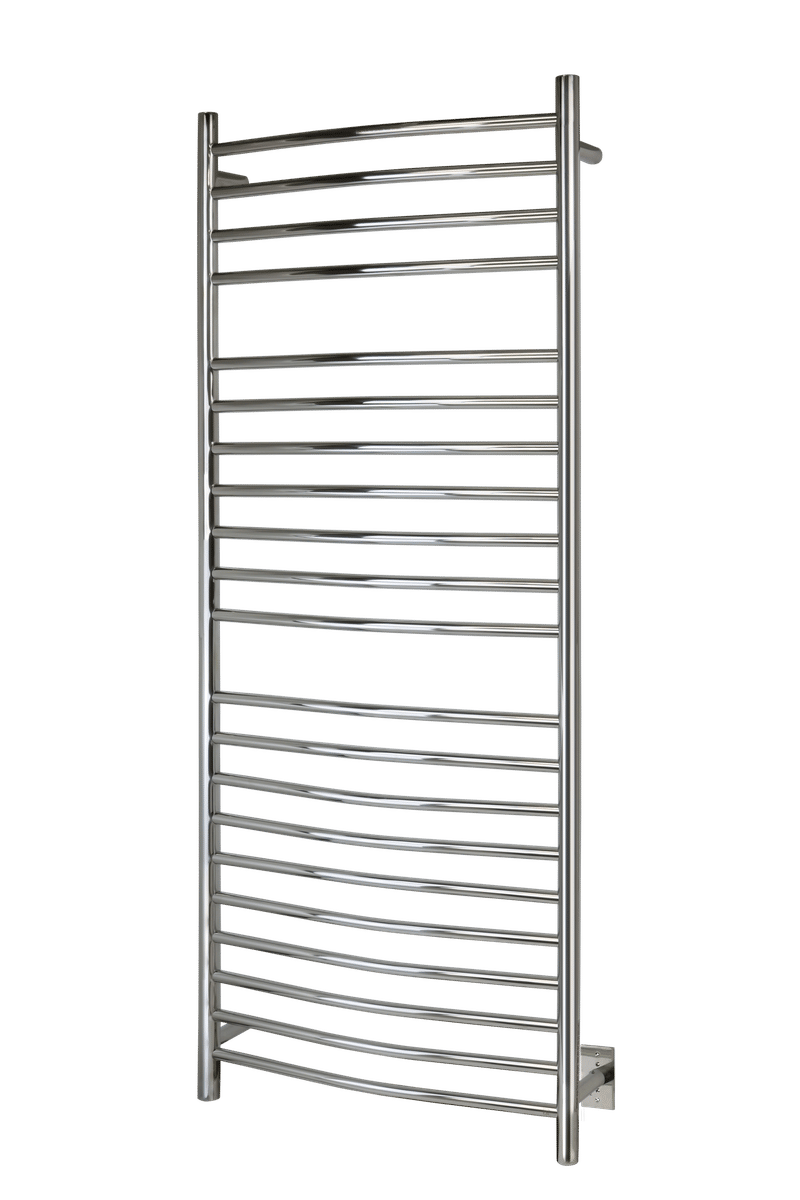 Vida - Front View Vida polished stainless steel towel warmer - wall mounted