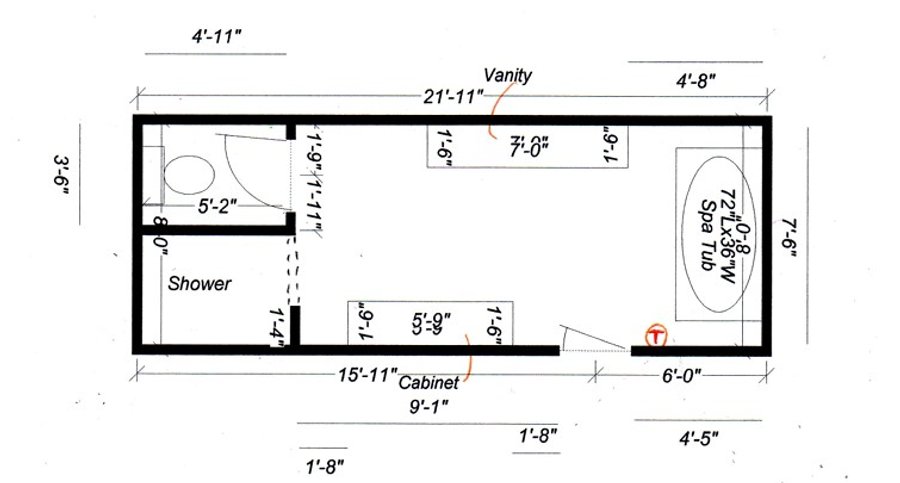 Villareal Master Bath layout