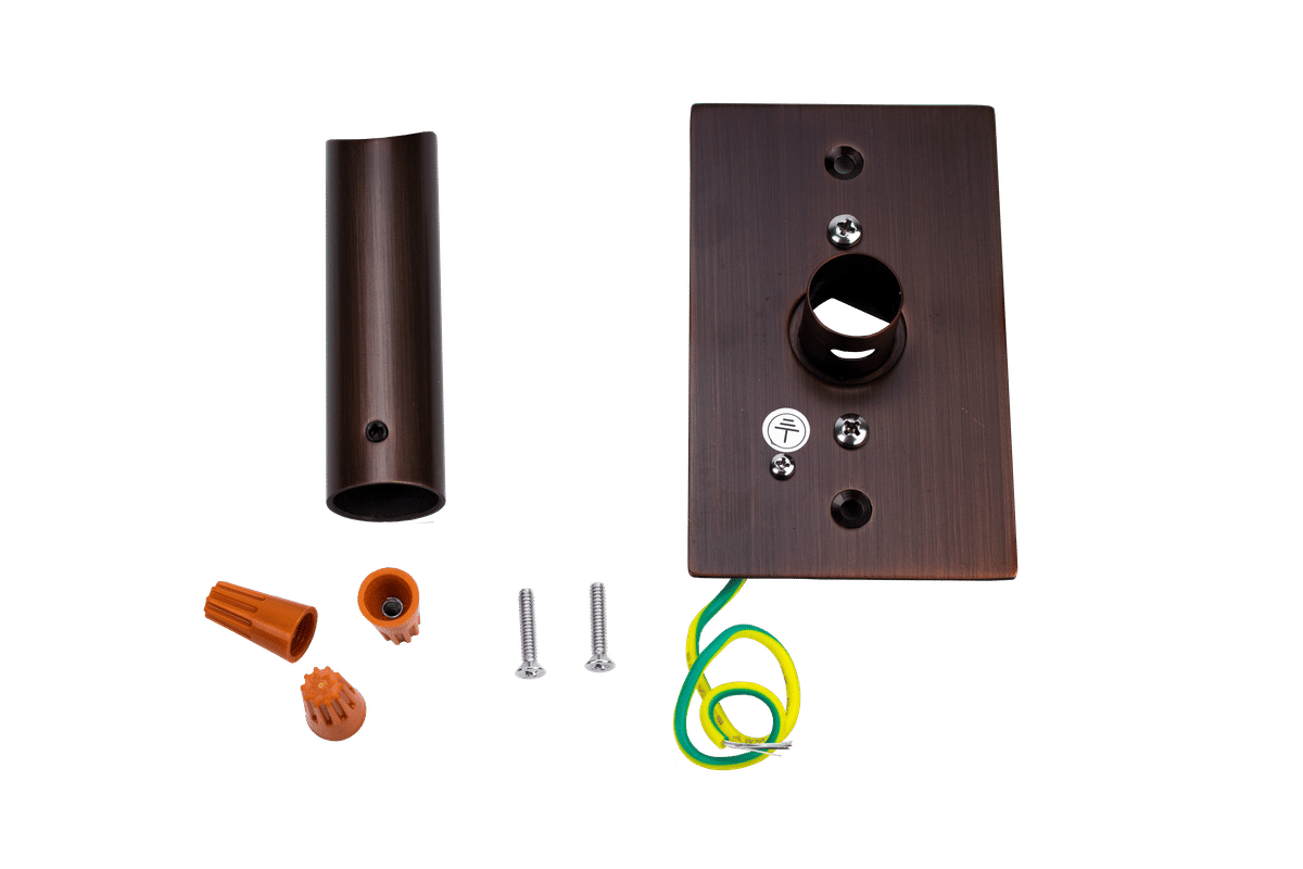 Wallplate Assy., bronze, 4 1/2 x 2 11/16, 20mm tube (Huron, Bellagio)