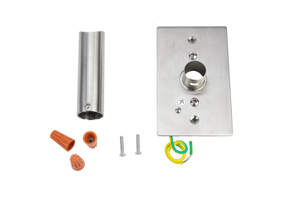 Wallplate Assy., Stainless, brushed, 4 1/2 x 2 11/16, 20mm tube (Grande 10, Brushed)