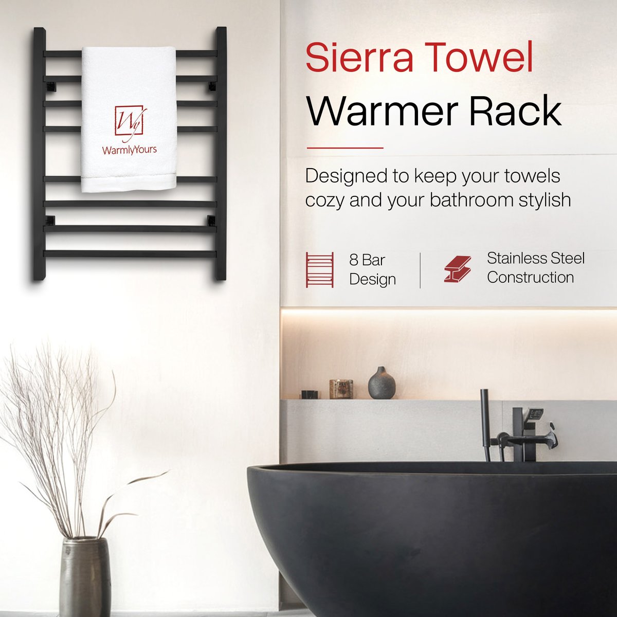 Sierra Black Towel Warmer