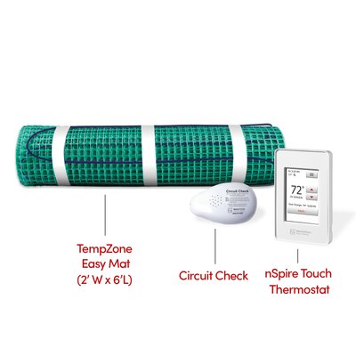 WarmlyYours Electric Floor Heating Kit for a Bathroom with a Double Vanity
