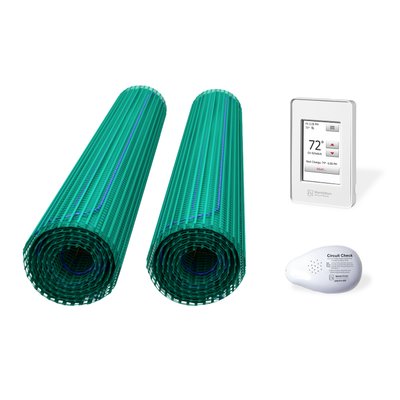 WarmlyYours Electric Floor Heating Kit for a Bathroom with a Powder Room and Double Vanity