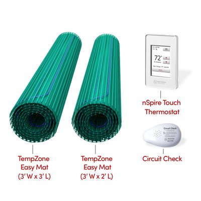 WarmlyYours Electric Floor Heating Kit for a Bathroom with a Powder Room and Single Vanity