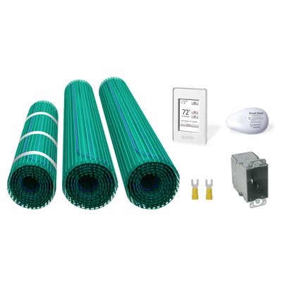 WarmlyYours Electric Floor Heating Kit for a Bathroom with a Single Vanity, Tub, and Separate Shower Area