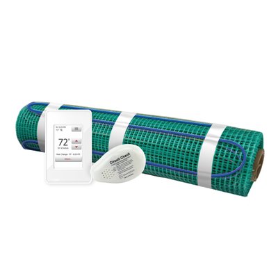 WarmlyYours Electric Radiant Floor Heating Kit for a Bathtub Entry Area, Tempzone Easy Floor Mat, Thermostat, Circuit Checker, 8 sq ft, 2x4