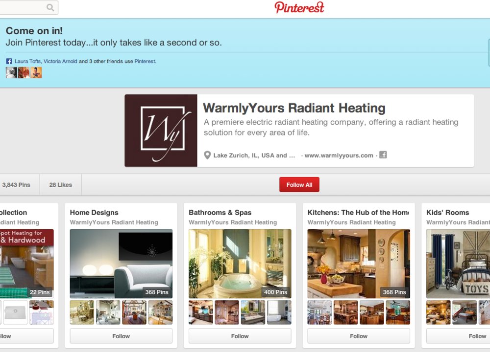 WarmlyYours Radiant Heating Pinterest page