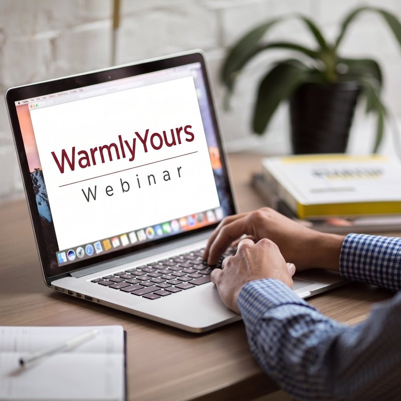 WarmlyYours Webinar on laptop screen