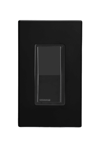 Hardwired WiFi Switch with Black Faceplate and Black Wall plate