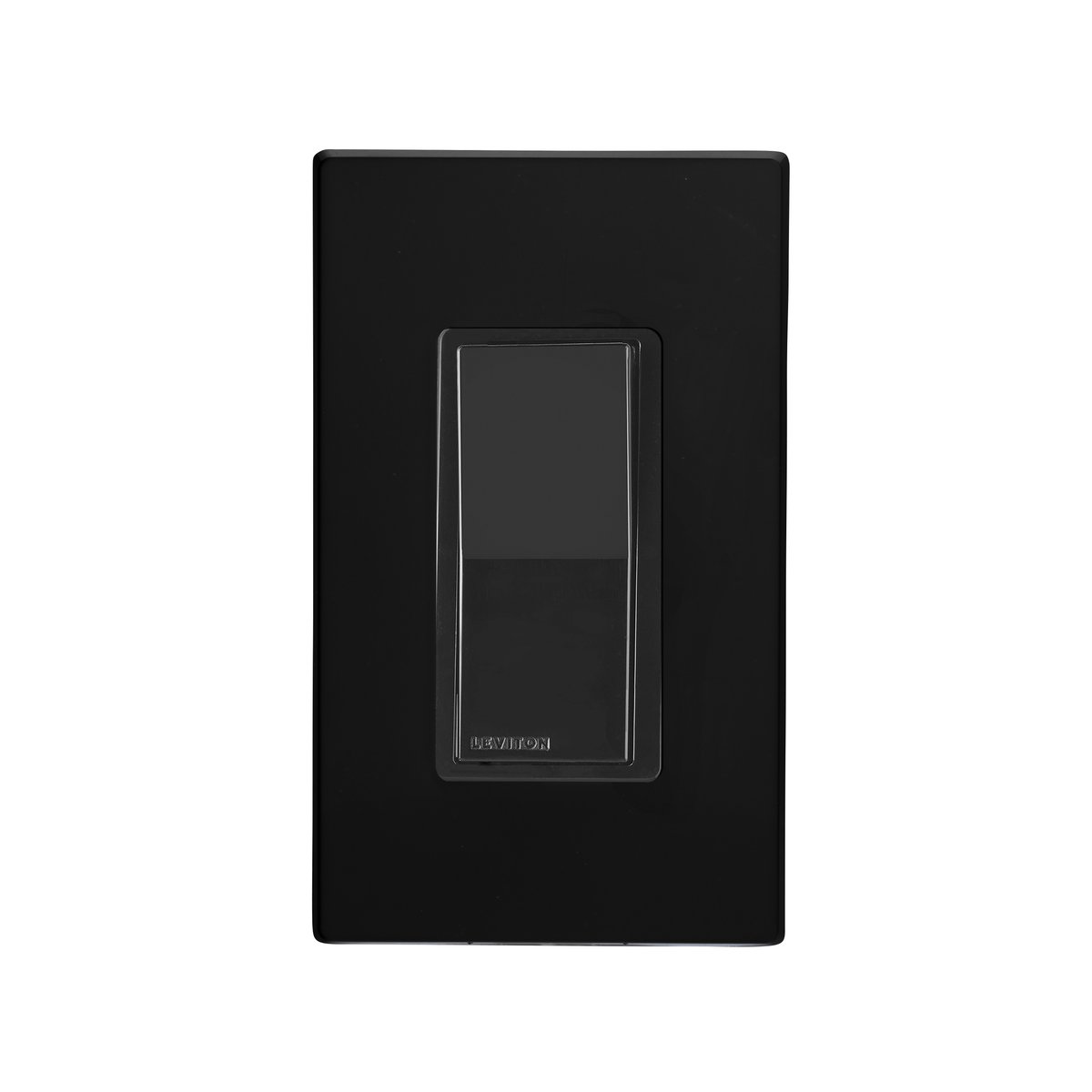 Hardwired WiFi Switch with Black Faceplate and Black Wall plate