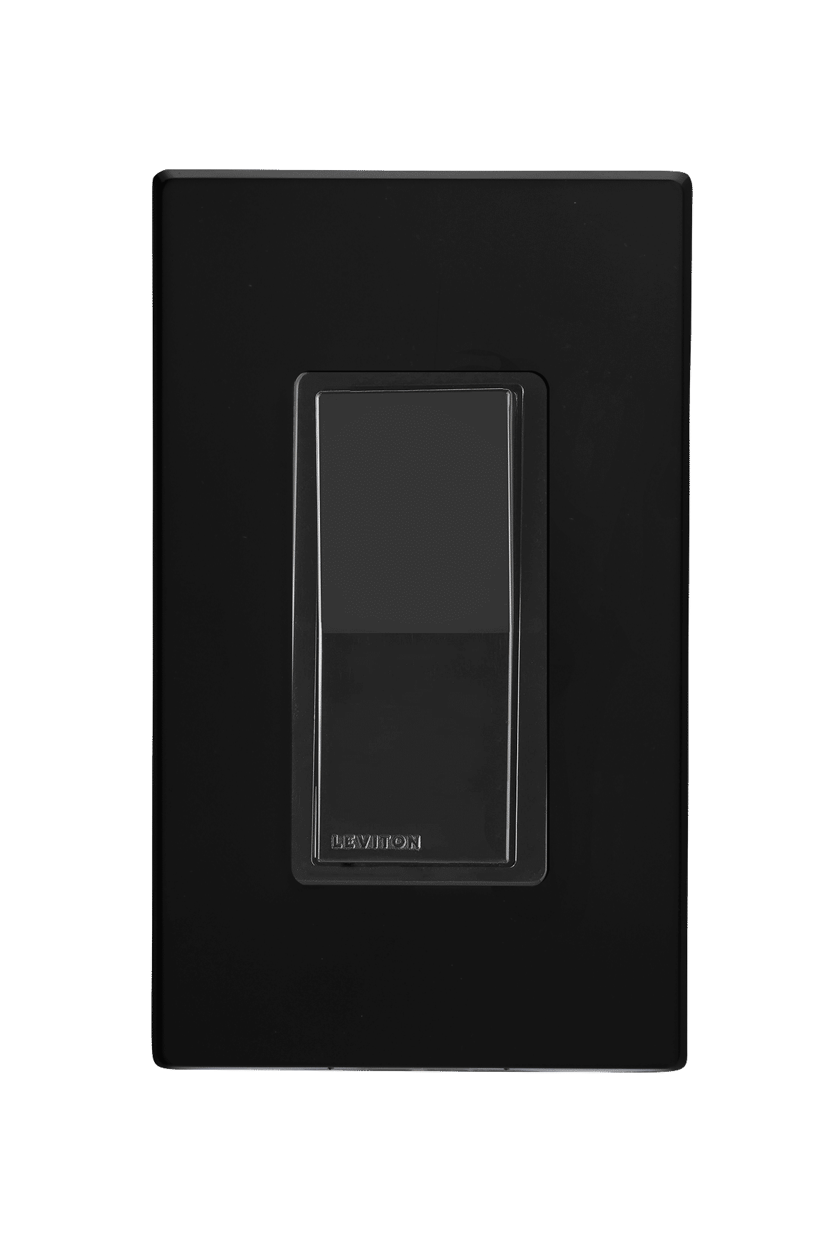 Hardwired WiFi Switch with Black Faceplate and Black Wall plate