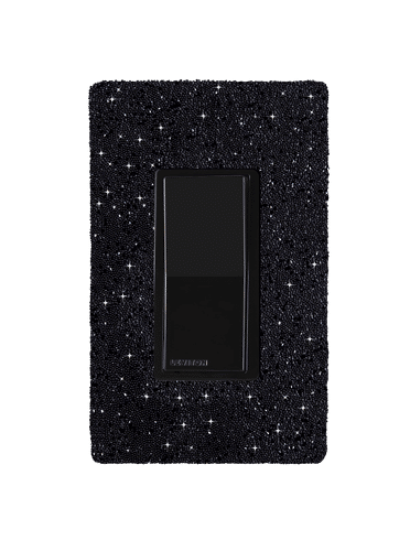 Hardwired Wifi Switch with Midnight Austrian Crystals on Black