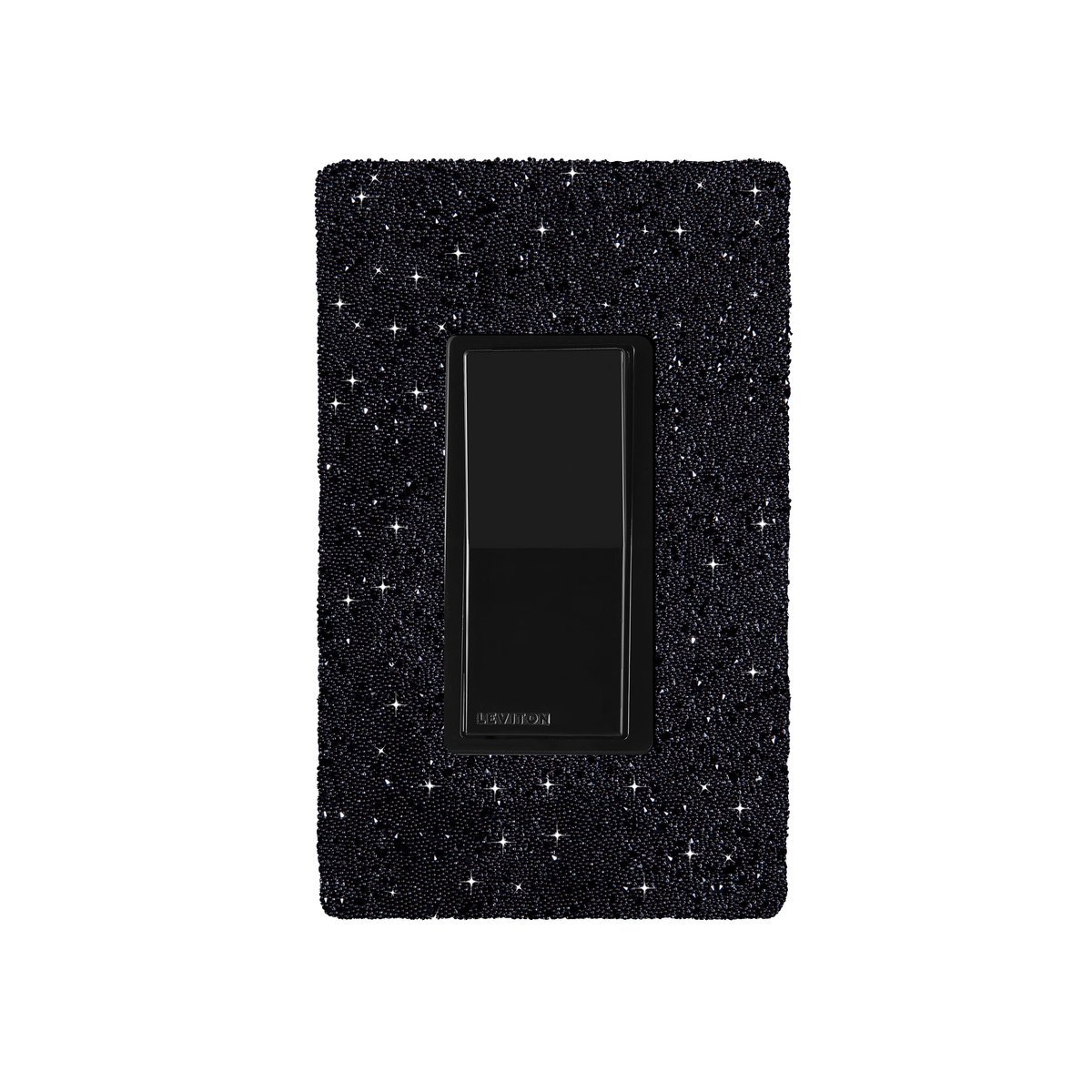 Hardwired Wifi Switch with Midnight Austrian Crystals on Black