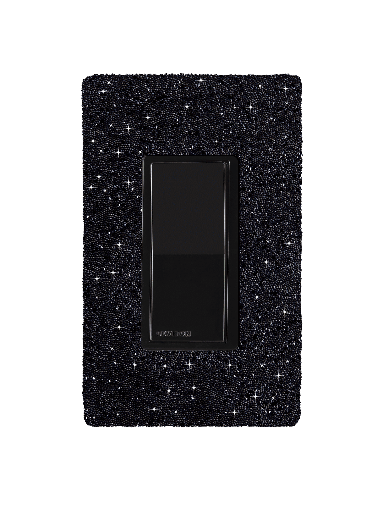 Hardwired Wifi Switch with Midnight Austrian Crystals on Black