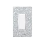 Hardwired Wifi Switch with Platinum Austrian Crystals on White