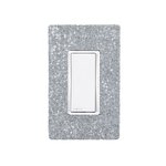 Hardwired Wifi Switch with Slate Austrian Crystals on White