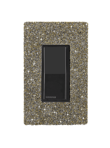 Hardwired Wifi Switch with Spice Austrian Crystals on Black