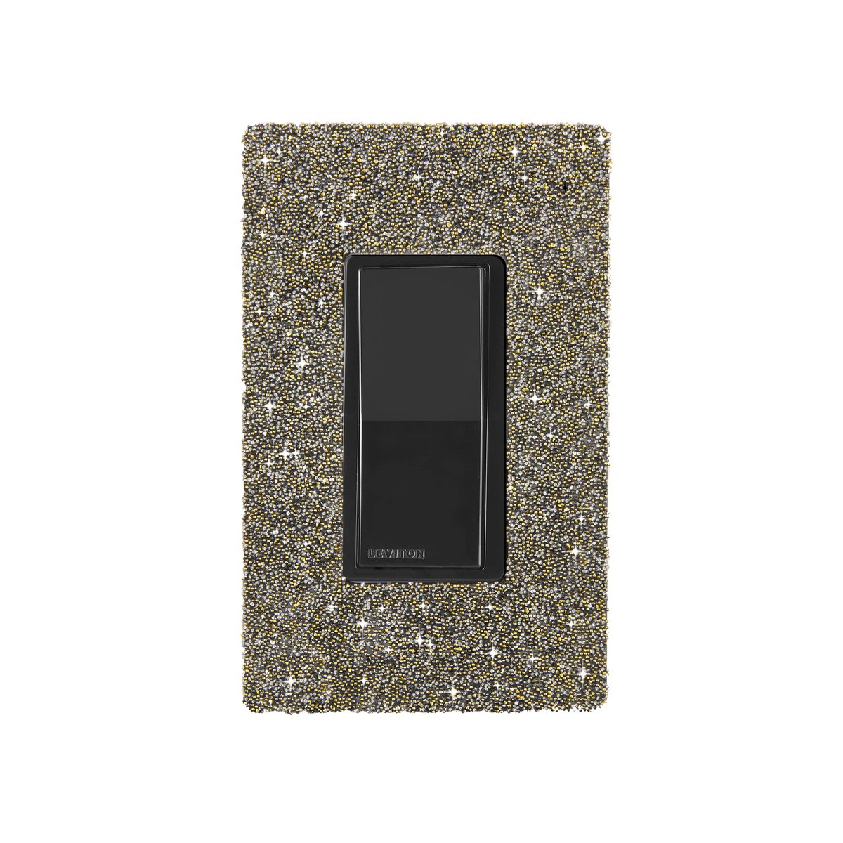 Hardwired Wifi Switch with Spice Austrian Crystals on Black