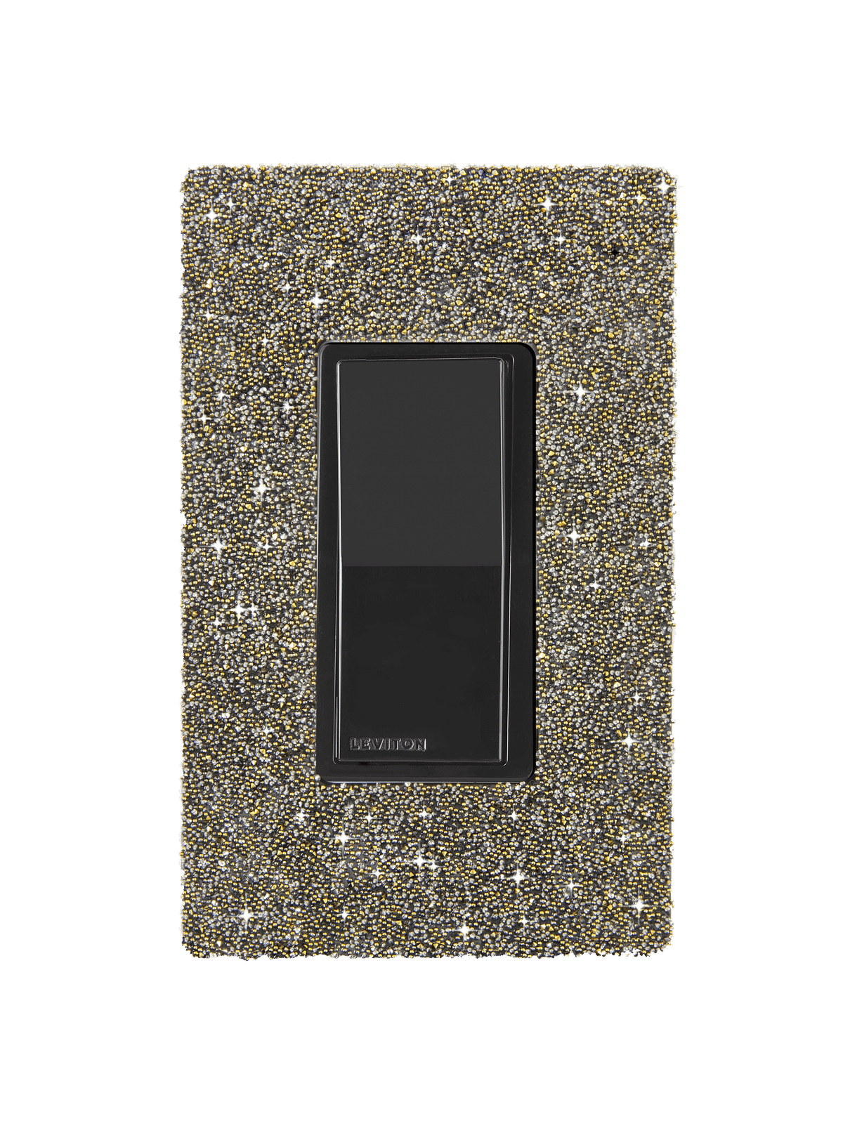 Hardwired Wifi Switch with Spice Austrian Crystals on Black