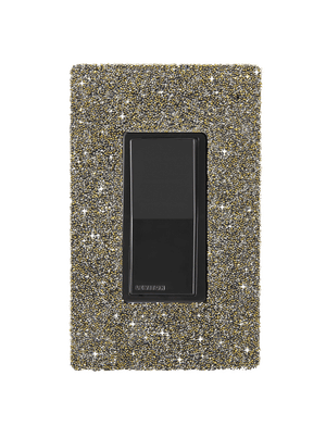 Hardwired Wifi Switch with Spice Austrian Crystals on Black