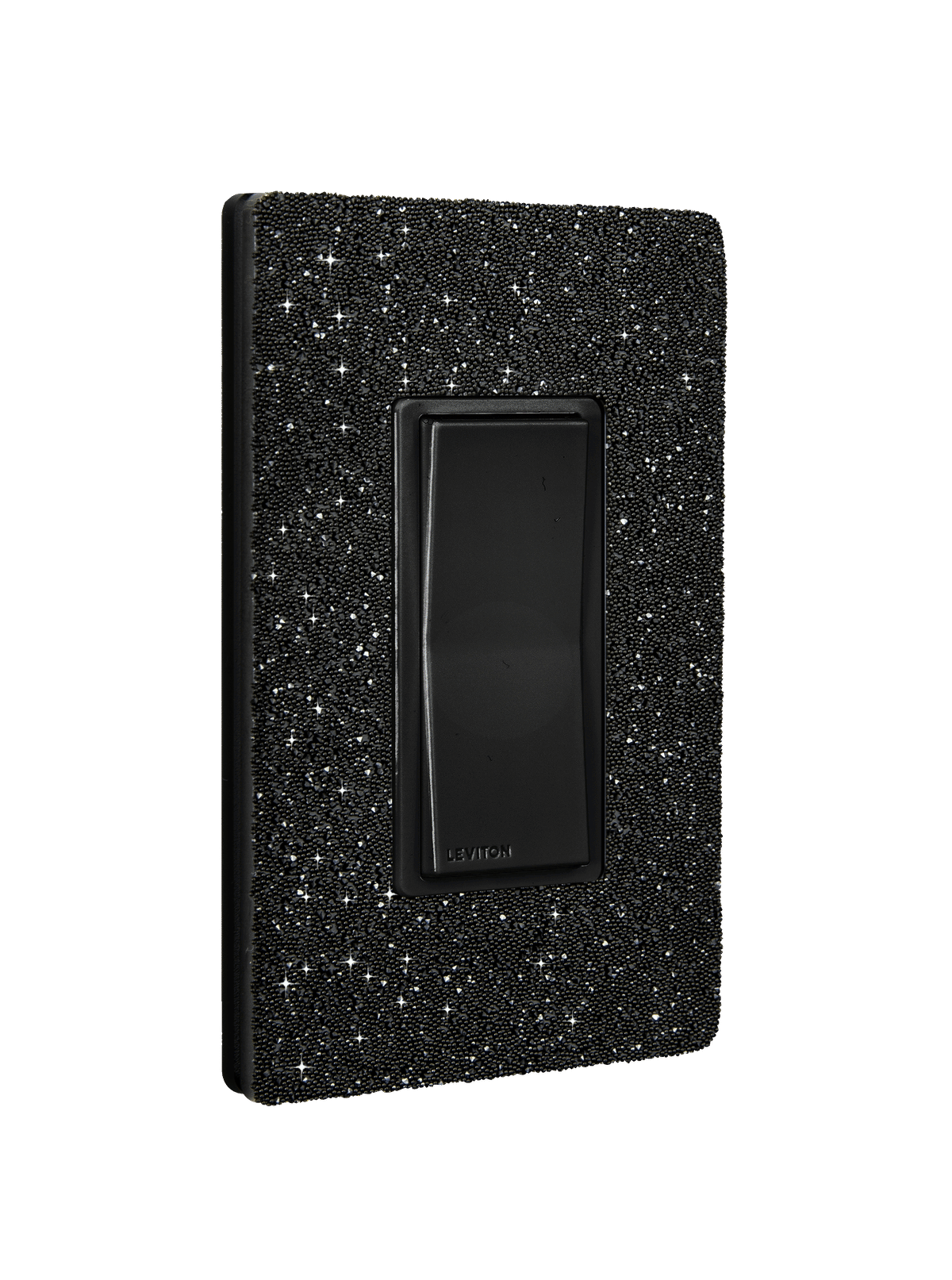 Hardwired Wifi Switch with Midnight Austrian Crystals on Black