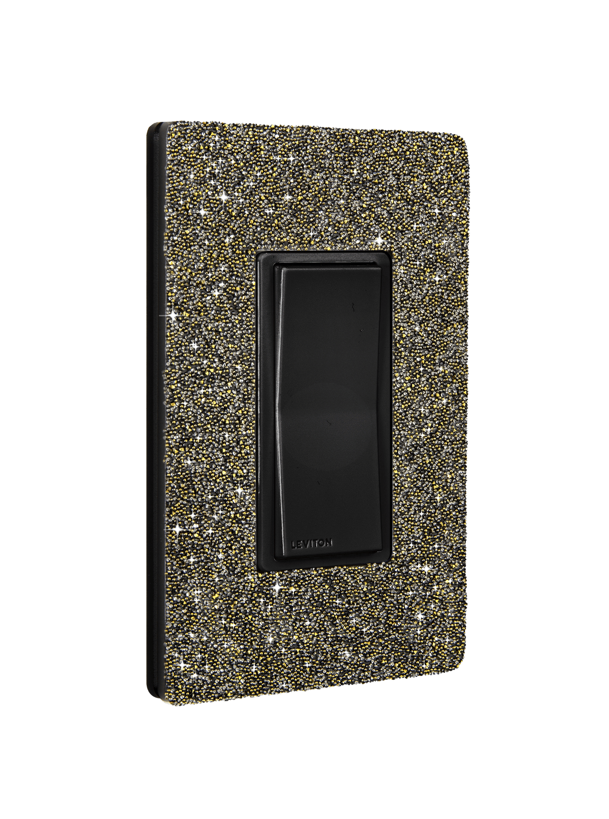 Hardwired Wifi Switch with Spice Austrian Crystals on Black