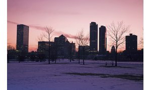 Winter sunset in Milwaukee