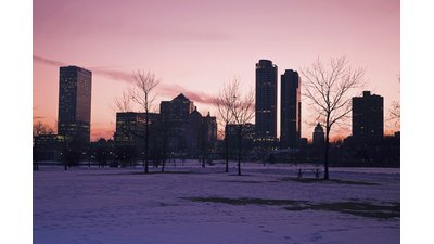 Winter sunset in Milwaukee