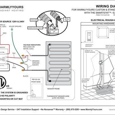 Wiring Diagram for TempZone™ Cut & Turn Single Conductor 120V & 240V with SmartStat™, EasyStat™ and Comfort Regulator (English)