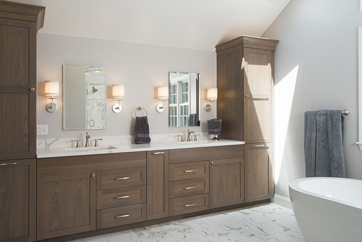 Luxury Bathroom remodel with heated tile floors MARLBOROUGH, MA