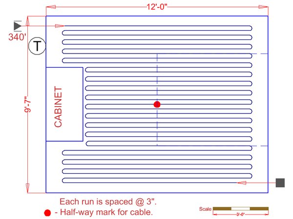 Electric floor heating in a bed room