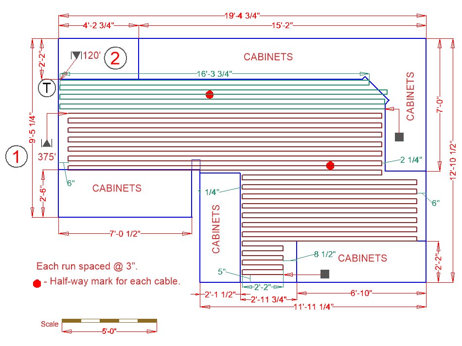 Kitchen Floorplan with Radiant Heat