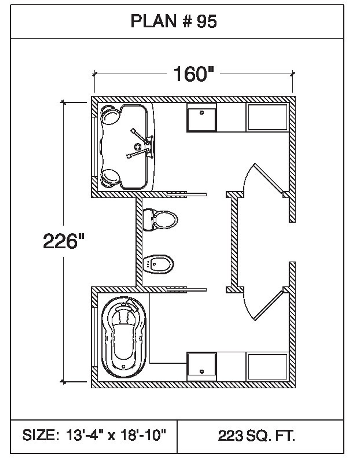 101 Floor Plans Tempzone Cables With Strip Bathroom - Plan 95. 108 sq ...