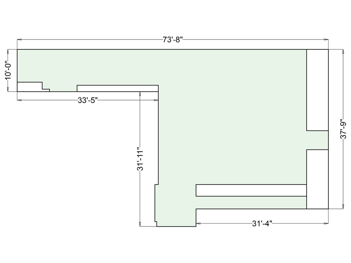 Driveway Floor Plan Driveway Large #2. 1340 Sq.ft. With Snow Melt Mat 