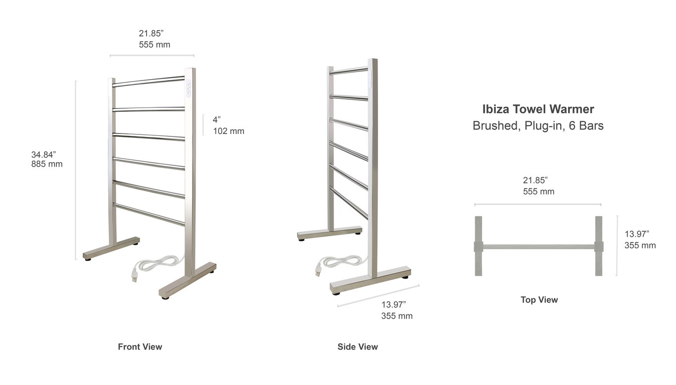 Ibiza Towel Warmer Dimensions