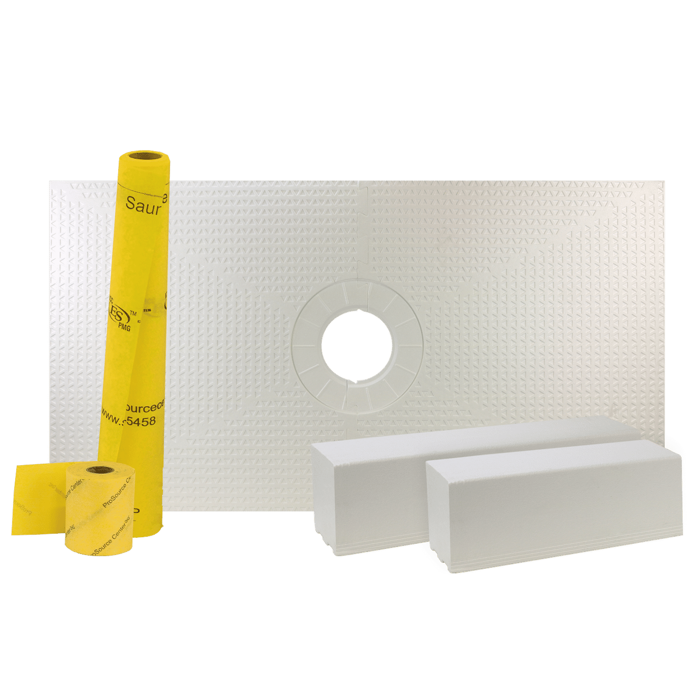 Pro GEN II 32” x 60” Tile Waterproofing Shower Pan Kit with Center Drain Hole