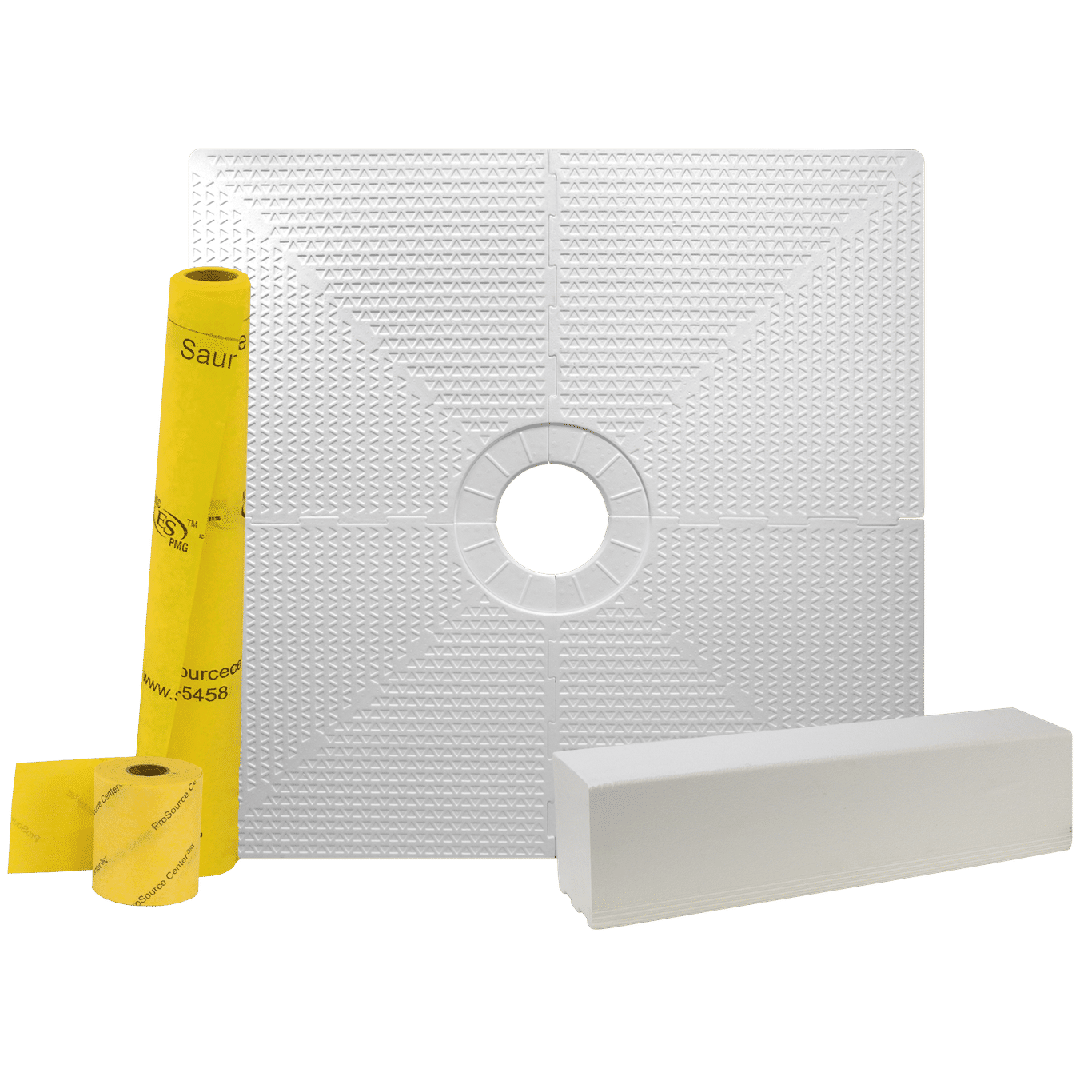 Pro GEN II 48” x 48” Tile Waterproofing Shower Pan Kit with Center Drain Hole